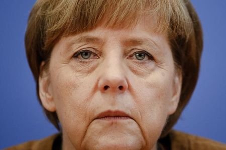 © Reuters. Chanceler Angela Merkel durante coletiva de imprensa em Berlim 