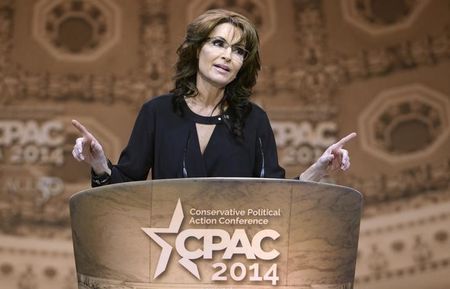 © Reuters. Former Alaska Governor Sarah Palin makes remarks to the Conservative Political Action Conference (CPAC) in Oxon Hill, Maryland