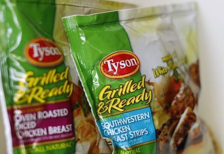 © Reuters. Tyson food meat products are shown in this photo illustration in Encinitas