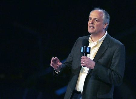 © Reuters. Unilever Chief Executive Officer Paul Polman speaks at the WE Day UK event at Wembley Arena in London