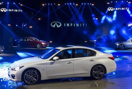 © Reuters. The new Infiniti Q50 sports sedan is seen during its launching in Hong Kong