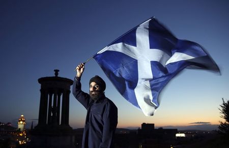 © Reuters. Manpreet Sing Makkar poses for a photograph in Calton Hill, Edinburgh