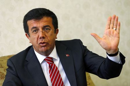 © Reuters. Ministro da Economia turco, Nihat Zeybekci, durante entrevista à Reuters em Ancara