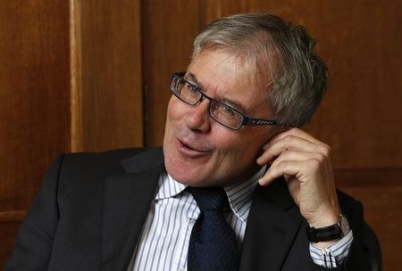 © Reuters. Bank of England Monetary Policy Committee member David Miles speaks during an Interview with Reuters in his office at the Bank of England, in the City of London