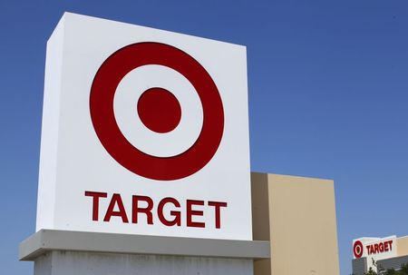 © Reuters. File photo of a Target sign next to one of their stores in Vista