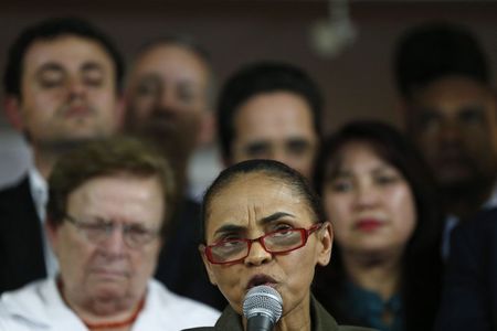 © Reuters. Candidata do PSB à Presidência, Marina Silva, durante evento em Brasília  