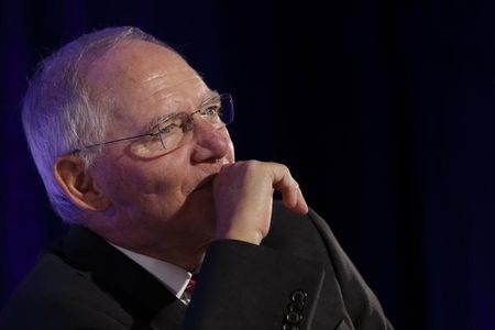 © Reuters. Germany's Finance Minister Wolfgang Schauble attends a conference about the future of the Euro zone in Paris