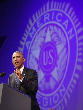 © Reuters. Obama faz discurso na Legião Americana 