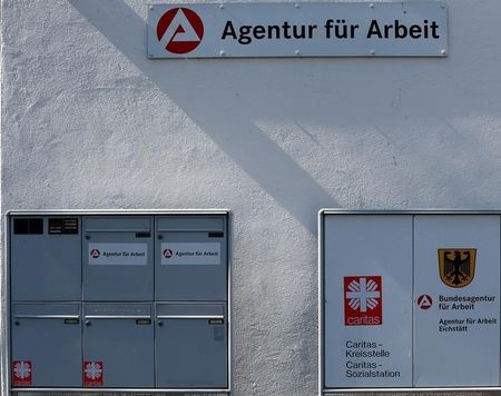 © Reuters. The entrance of the Jobcenter in Eichstaett