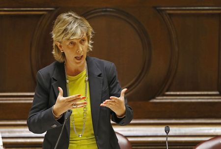 © Reuters. Portugal's Finance Minister Maria Luis Albuquerque attends a parliament committee to speak about the BES bailout at the Portuguese parliament in Lisbon