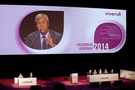 © Reuters. Vincent Bolloré, maior acionista e chairman da Vivendi, durante encontro de acionistas da companhia em Paris em junho.