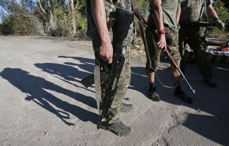 © Reuters. Soldati ucraini a Ilovaysk.