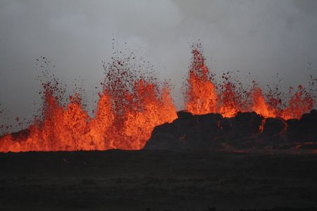 © Reuters. زلزال يهز بركان أيسلندا ولا وجود للرماد البركاني