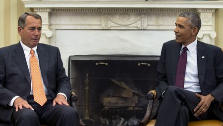 © Reuters. Obama meets Congressional leaders at the White House in Washington