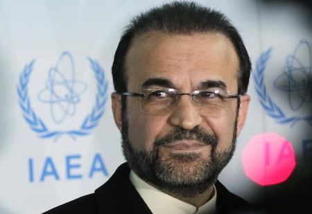 © Reuters. Iran's ambassador to the IAEA Najafi attends a news conference in Vienna
