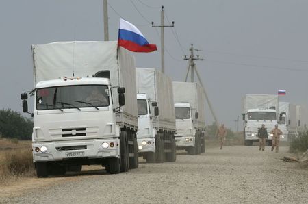© Reuters. وكالات:وصول ثاني قافلة مساعدات إلى مدينة لوجانسك الأوكرانية