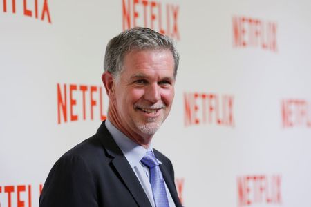 © Reuters. Hastings, founder and CEO of Netflix, attends a red carpet as Netflix launches its video streaming service in France in Paris