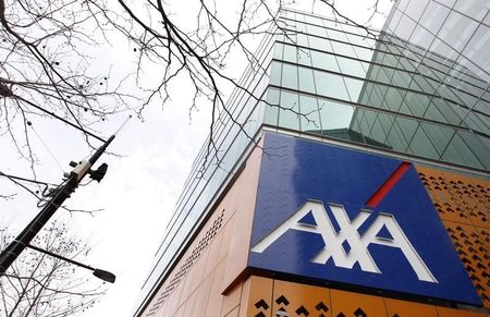 © Reuters. The AXA Asia Pacific logo is seen on a signboard at its headquarters in Melbourne