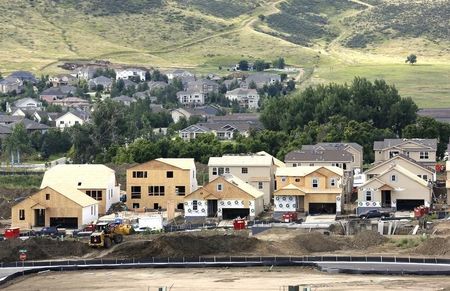 © Reuters. New houses are under construction in a new subdivision in Golden