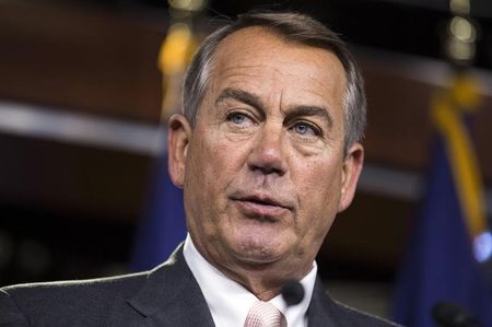 © Reuters. Speaker of the House John Boehner speaks to the media on Capitol Hill in Washington