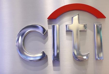 © Reuters. A Citi sign is seen at the Citigroup stall on the floor of the New York Stock Exchange