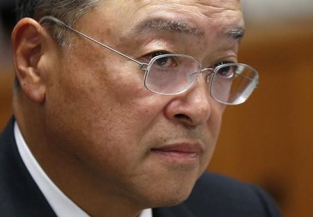 © Reuters. Japan's new Economy, Trade and Industry Minister Yoichi Miyazawa attends a group interview in Tokyo