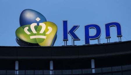 © Reuters. The company logo of Dutch telecoms group KPN is seen on the headquarters in the Hague