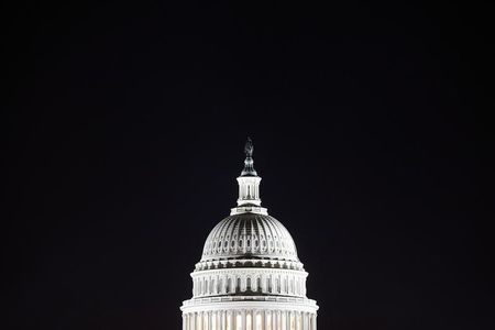 © Reuters. General view of the U.S. Capitol dome in the pre-dawn darkness in Washington