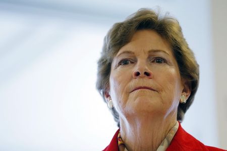 © Reuters. U.S. Senator Jeanne Shaheen (D-NH) listens to a question from the audience during a campaign event at Creative Chef Kitchens in Derry