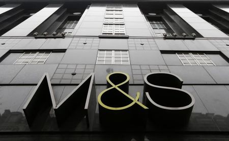 © Reuters. Branding is seen on a branch of Marks and Spencer on Oxford Street, central London