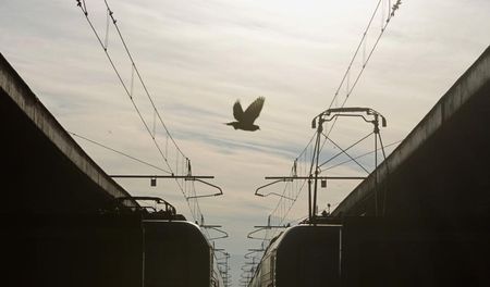 © Reuters. due treni alla stazione Roma Termini