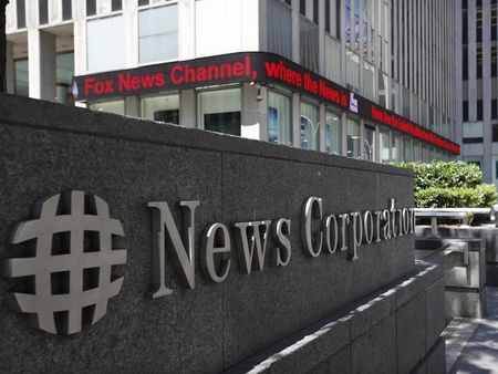 © Reuters. bA sign is seen outside News Corporation building in New York