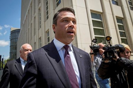 © Reuters. U.S. Representative Michael Grimm exits the Brooklyn Federal Courthouse in New York