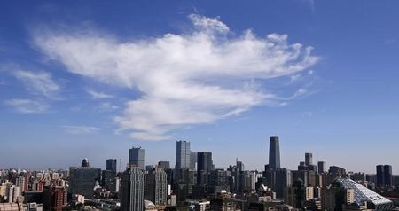 © Reuters. A general view of the central business district during autumn in Beijing