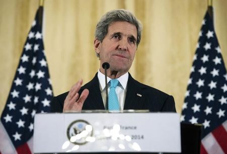 © Reuters. كيري: لا صلة بين المحادثات النووية مع ايران وقضايا الشرق الأوسط الاخرى