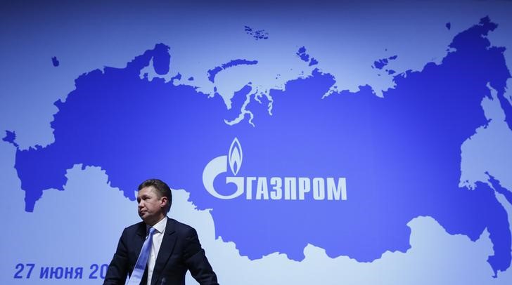 © Reuters. Gazprom CEO Miller attends a news conference after the annual general meeting of the company's shareholders in Moscow