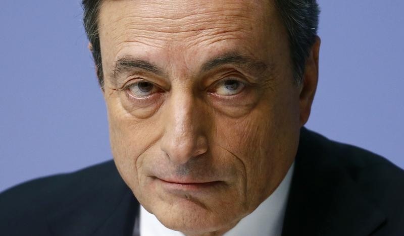 © Reuters. ECB President Draghi addresses ECB news conference in Frankfurt