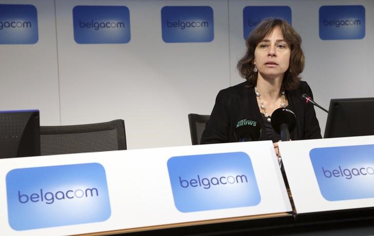 © Reuters. Leroy, chief executive officer of Belgian telecoms operator Belgacom, presents the company's 2013 results during a news conference in Brussels