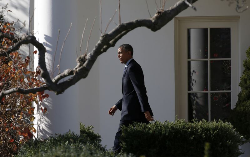 © Reuters. Obama departs the White House in Washington