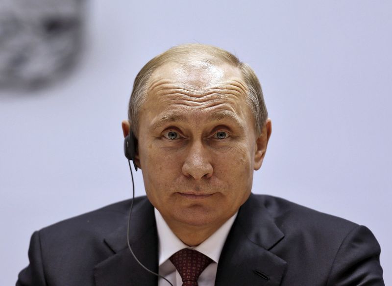 © Reuters. Presidente russo, Vladimir Putin, durante inauguração da Conferência Mundial do Diamante, em Nova Dhéli 