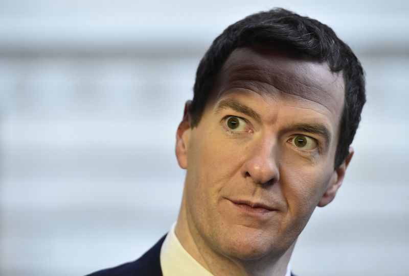 © Reuters. Britain's Chancellor of the Exchequer Osborne tours market stalls promoting the livelihoods of small business owners at Downing Street in London