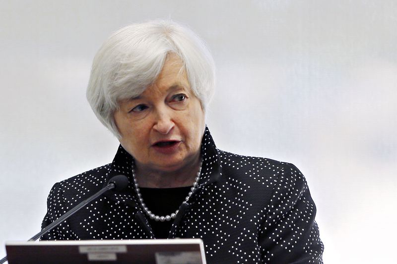 © Reuters. File photo of U.S. Federal Reserve Chair Yellen speaking in Boston