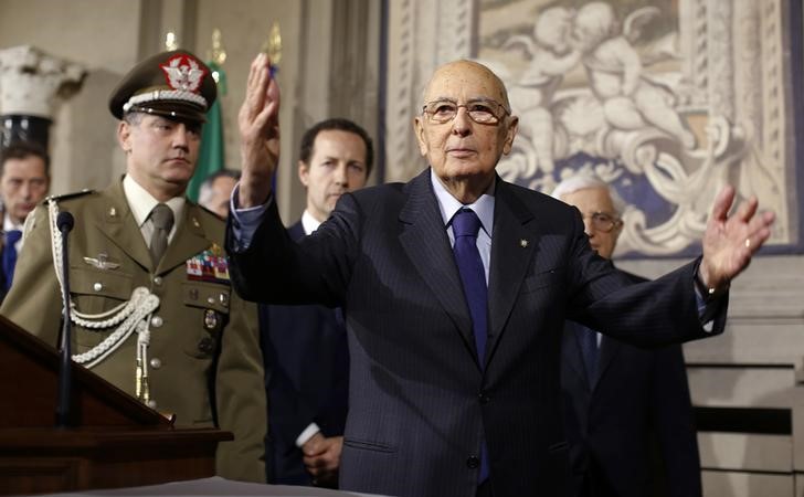 © Reuters. Il presidente della Repubblica Giorgio Napolitano in una immagine di archivio