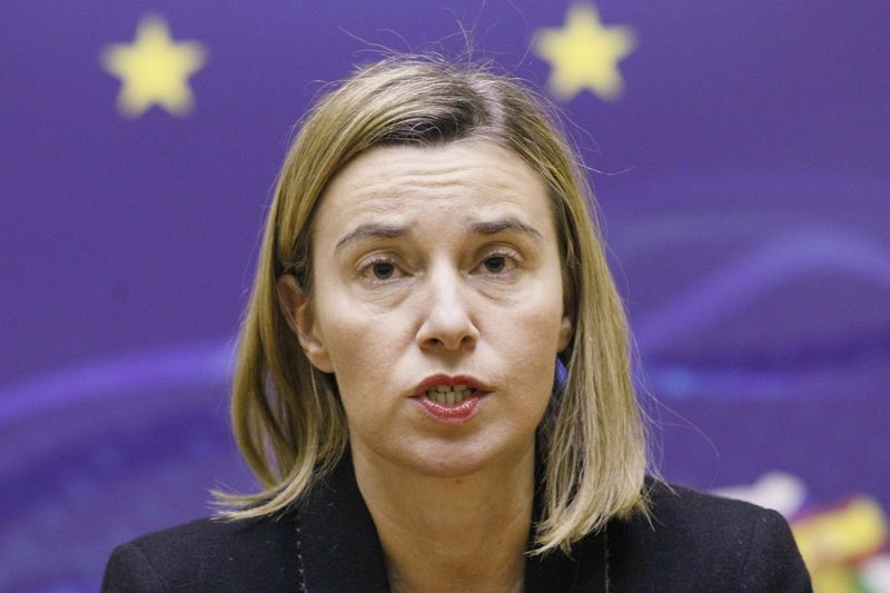 © Reuters. Chefe de política externa da UE Federica Mogherini concede entrevista em Kiev