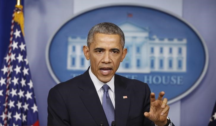 © Reuters. Presidente dos Estados Unidos, Barack Obama, durante entrevista coletiva em Washington