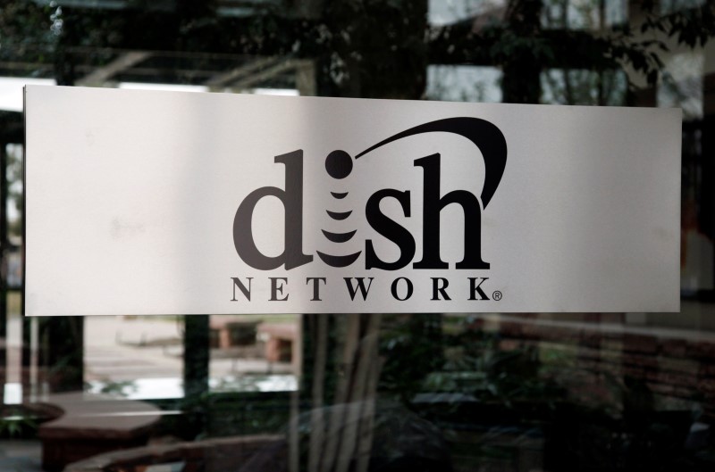 © Reuters. The sign in the lobby of the corporate headquarters of Dish Network is seen in the Denver suburb of Englewood