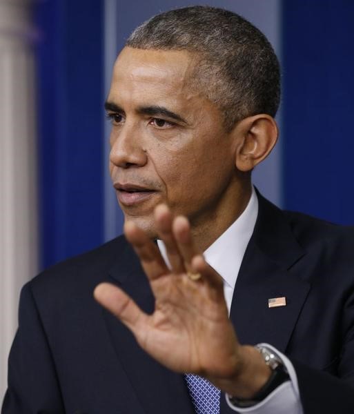 © Reuters. أوباما لا يعتبر الهجوم الالكتروني على سوني عملا حربيا