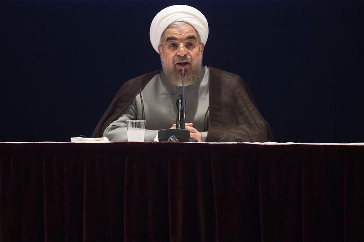 © Reuters. Iran's President Hassan Rouhani gives a news conference on the sidelines of the 69th United Nations General Assembly at United Nations Headquarters in New York