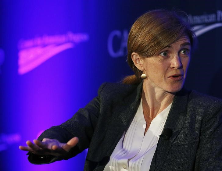 © Reuters. Embaixadora dos EUA Samantha Power participa de evento em Washington