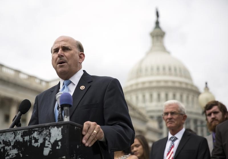 © Reuters. Representative Louie Gohmert speaks on the second anniversary of the Benghazi terrorist attacks with the Benghazi Accountability Coalition on Capitol Hill in Washington